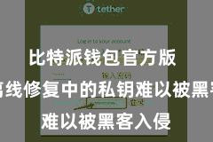 比特派钱包官方版  尽管离线修复中的私钥难以被黑客入侵